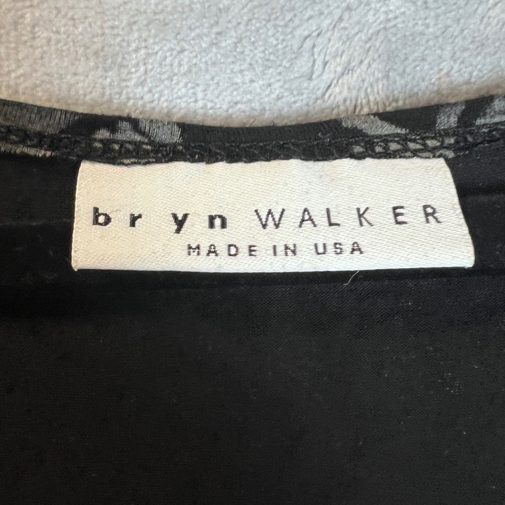 Bryn Walker Womens Black Grey Abstract Graphic Print Tank Top Tunic Made in USA - Picture 2 of 11